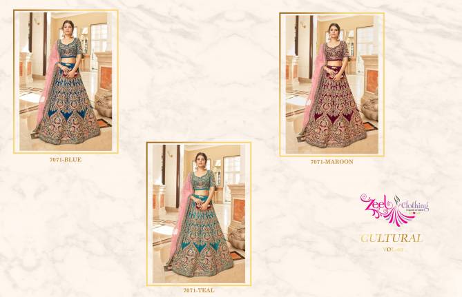 Cultural Vol 3 By Zeel Designer Velvet Lehenga Choli Wholesale Online